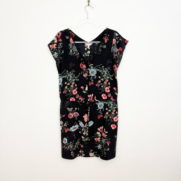 Rebecca Taylor Meadow Silk Floral Mini Dress Drawstring Waist Size 4 - Picture 2 of 5